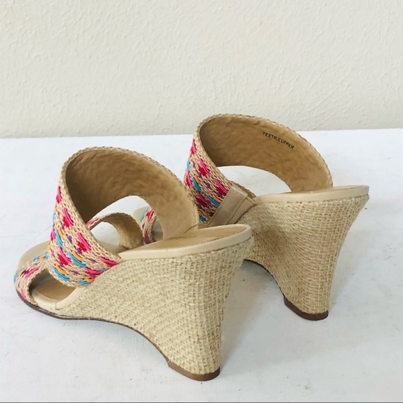 Coldwater Creek colorful textile strap slide on sandal - Picture 2 of 8